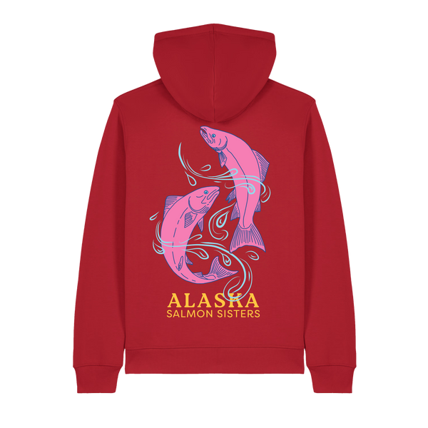 Pink Salmon Zip Up Hoodie – Salmon Sisters