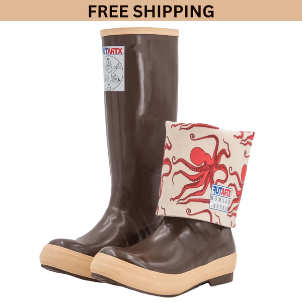 Xtratuf Women's 15in Legacy Boots – Salmon Sisters – Gray/Sand Dollar – New With Defects