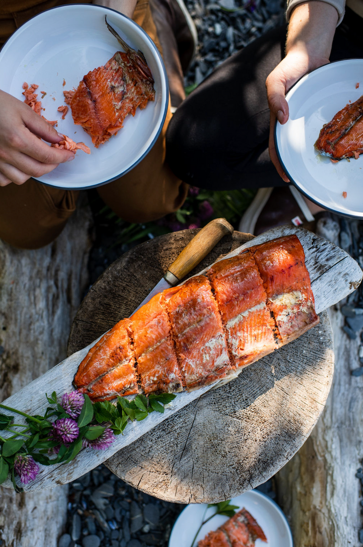 Smoky Citrus, Soy and Herb Cedar-Plank-Grilled Salmon