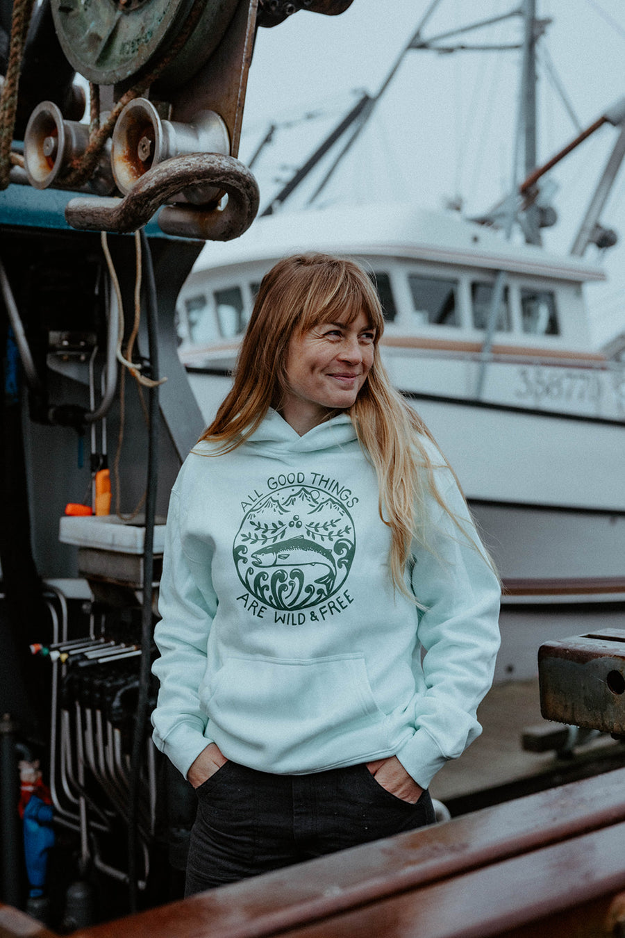 Wild & Free Pullover Hoodie - Seafoam
