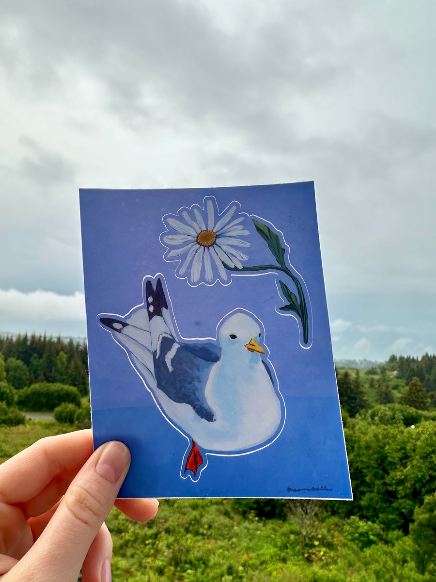 Oceana Wills - Kittiwake & Daisy Sticker