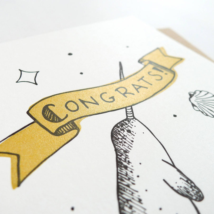 Middle Dune - Congrats Narwhal Card