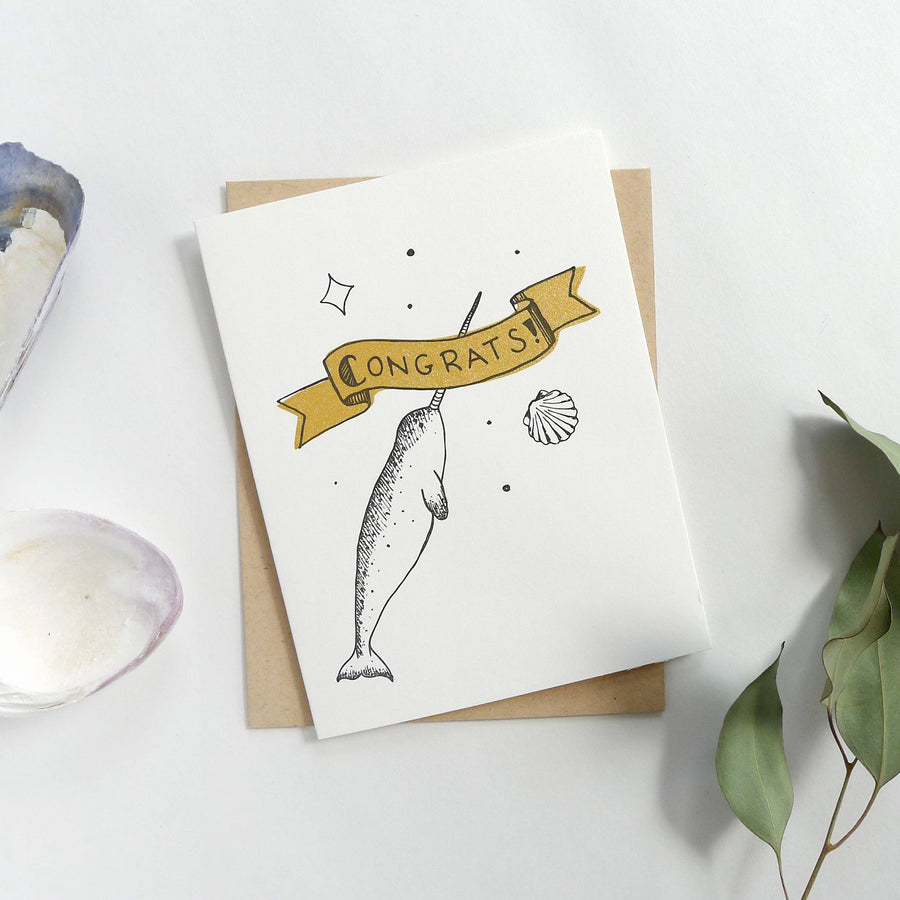 Middle Dune - Congrats Narwhal Card