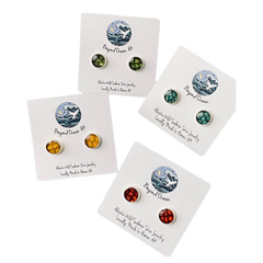 Beyond Ocean Salmon Leather Stud Earring