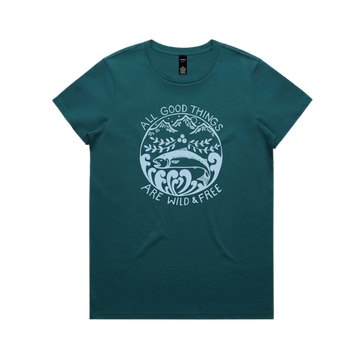 (Pre-order) Women's Wild & Free Tee - Teal