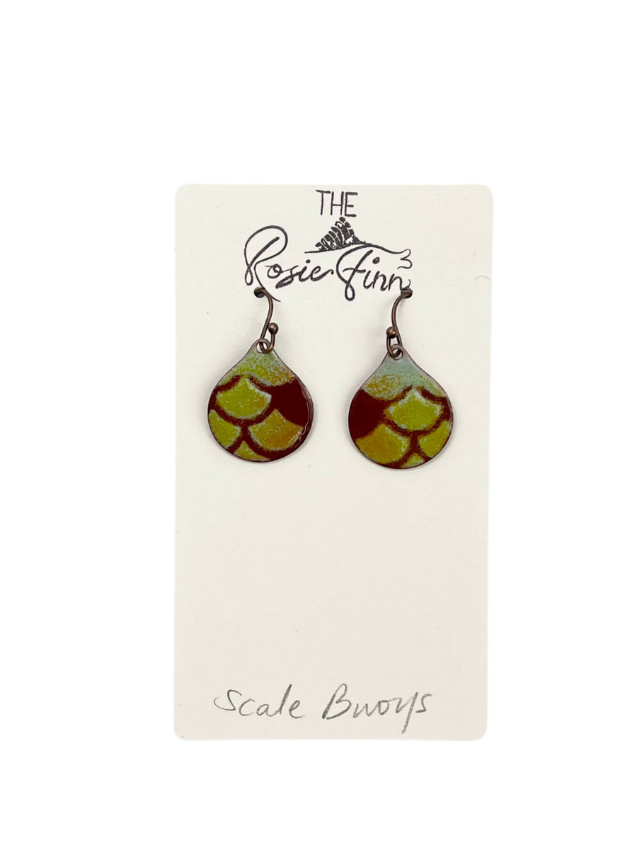 Rosie Finn - Yellow Scales Buoy Earrings