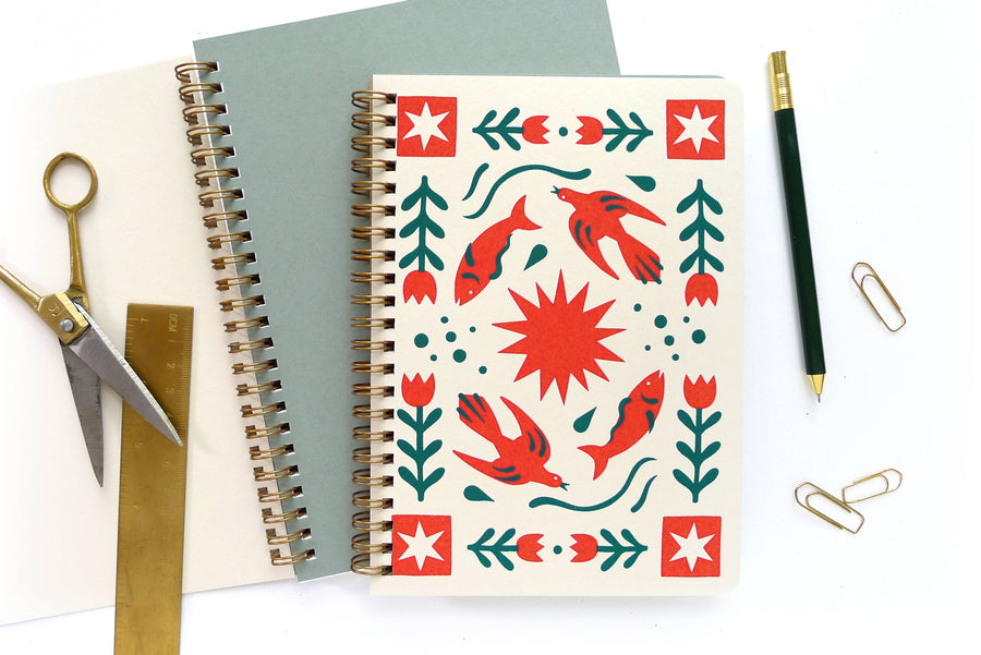 Middle Dune - Folk Flower Coil Notebook