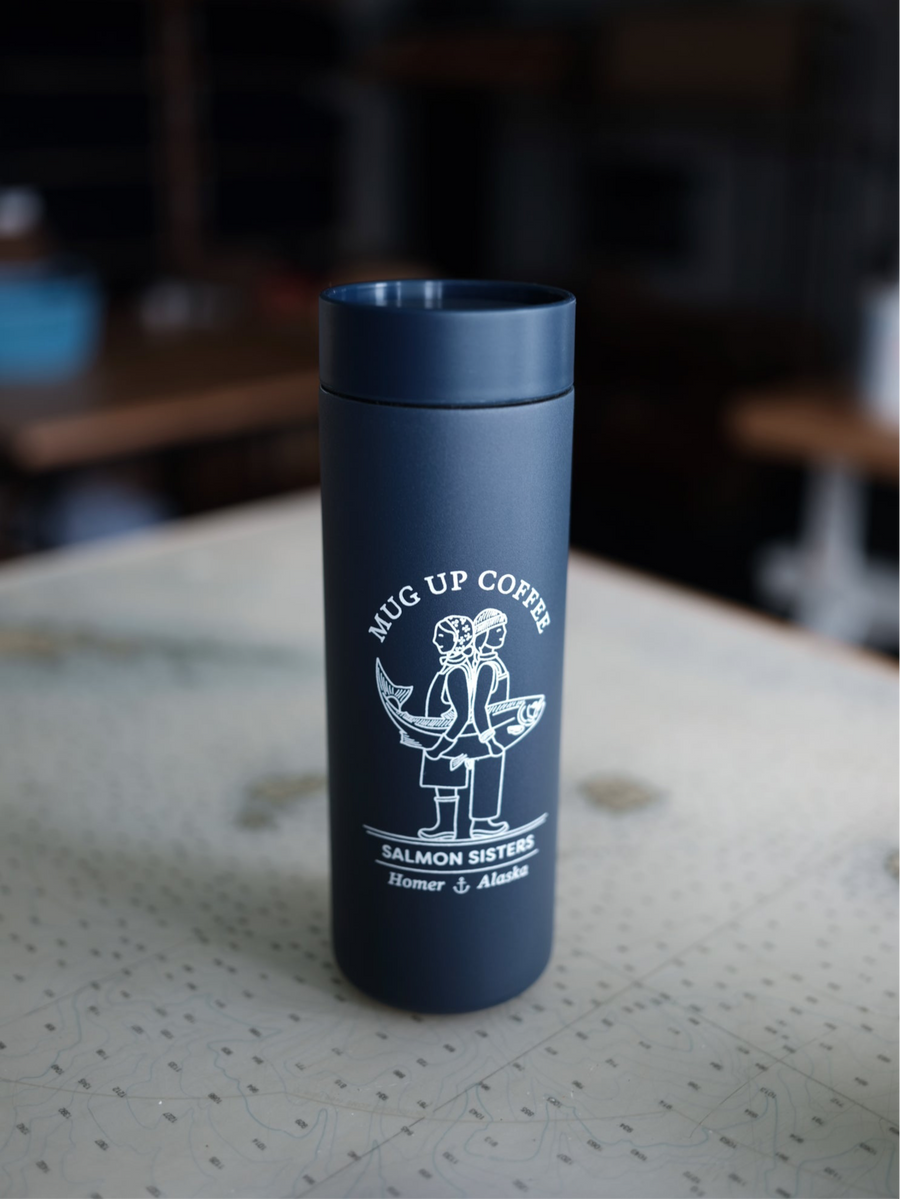 Mug Up Coffee Shop Travel Tumbler - 16 oz - Navy