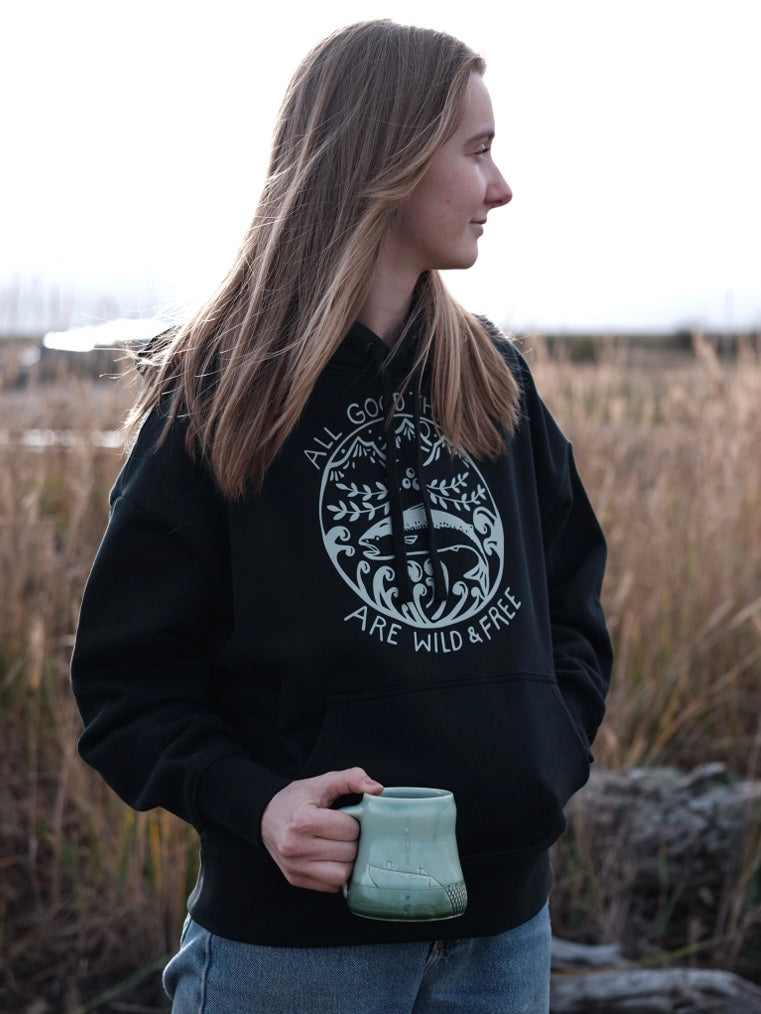 Wild & Free Pullover Hoodie - Evergreen