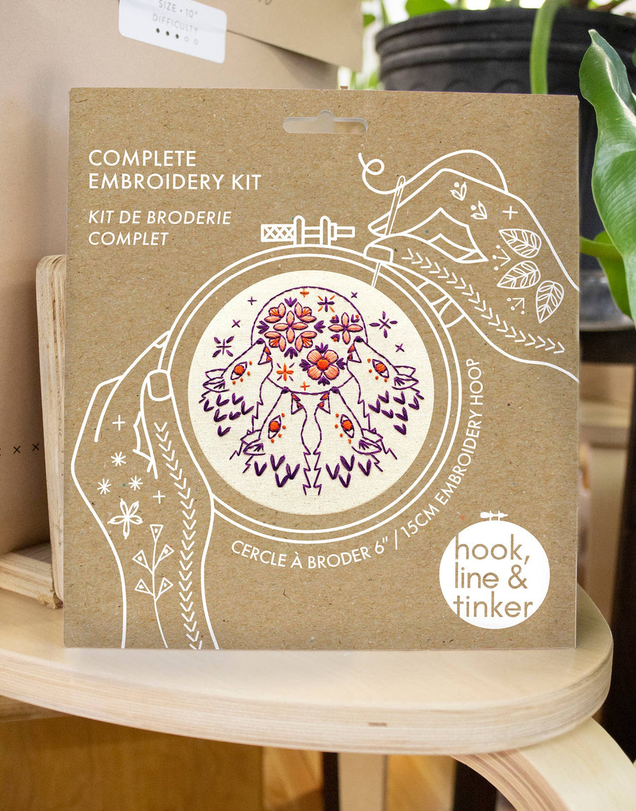 Hook, Line & Tinker - Folk Wolves Complete Embroidery Kit
