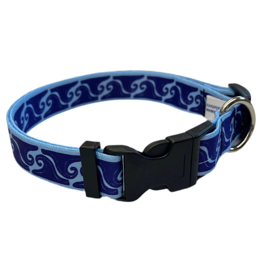 Salmon Sisters Dog Collar - Waves