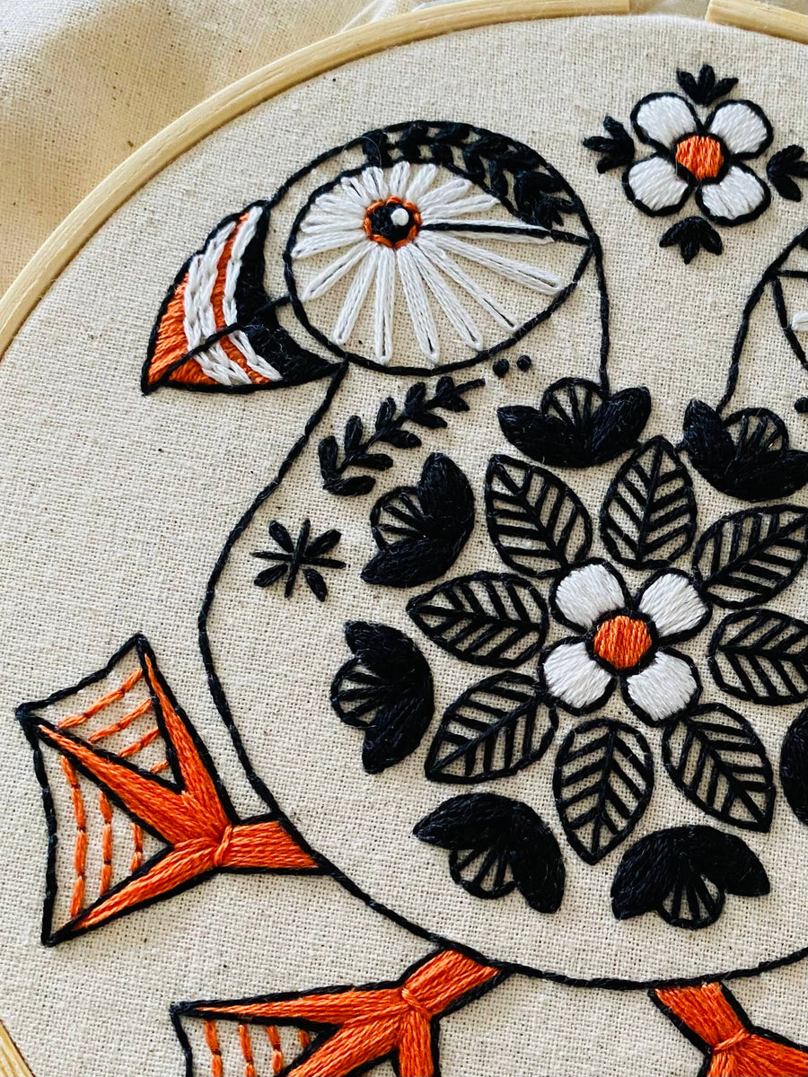 Hook Line & Tinker - Puffin Complete Embroidery Kit