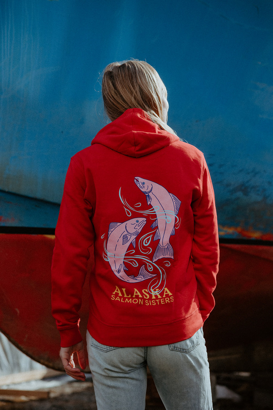 Pink Salmon Zip Up Hoodie – Salmon Sisters