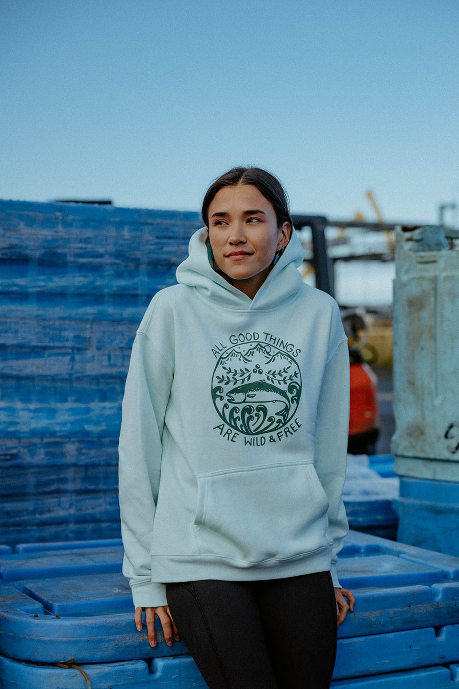 Wild & Free Pullover Hoodie - Seafoam