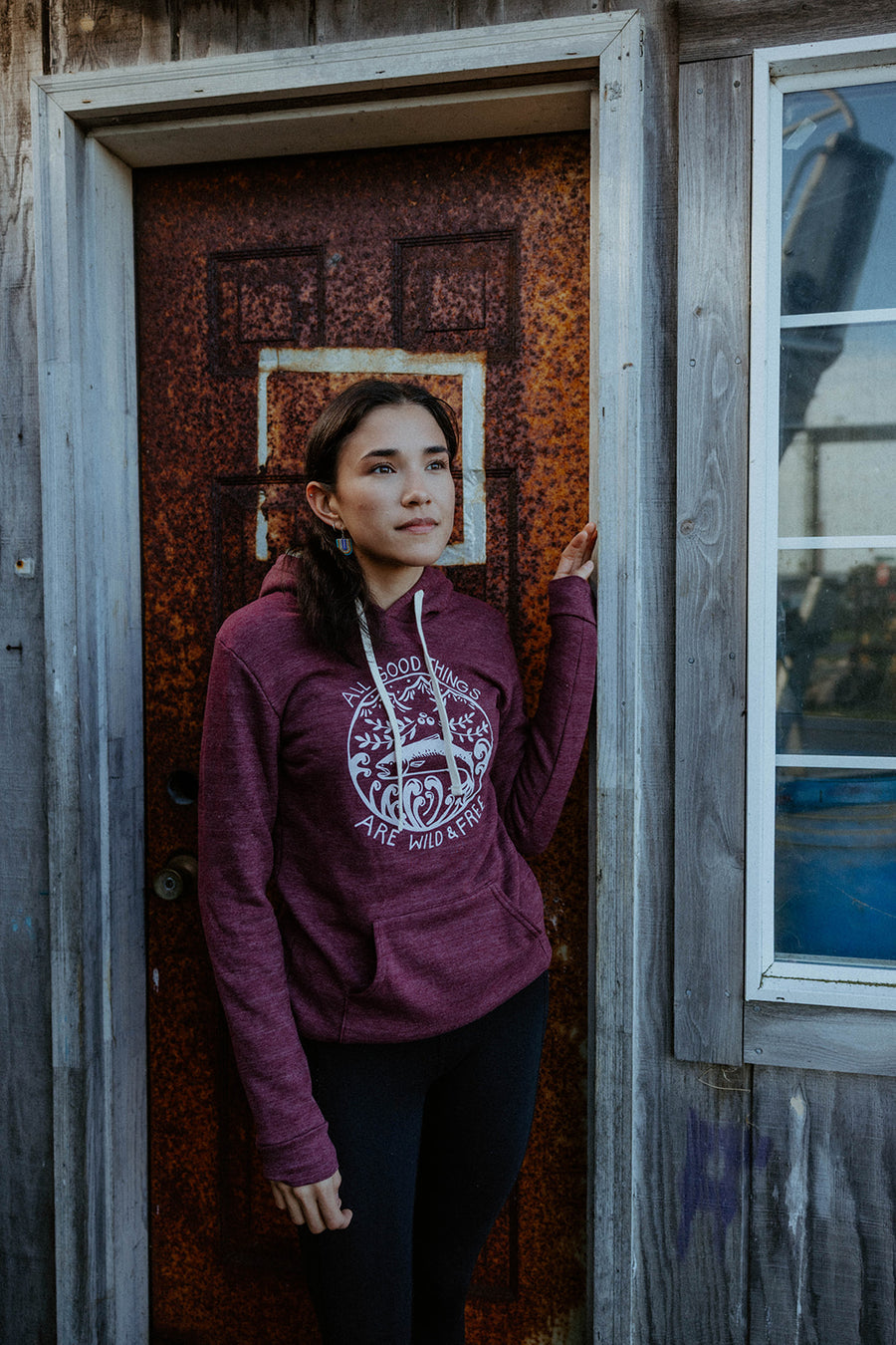 Wild & Free Pullover Hoodie - Berry