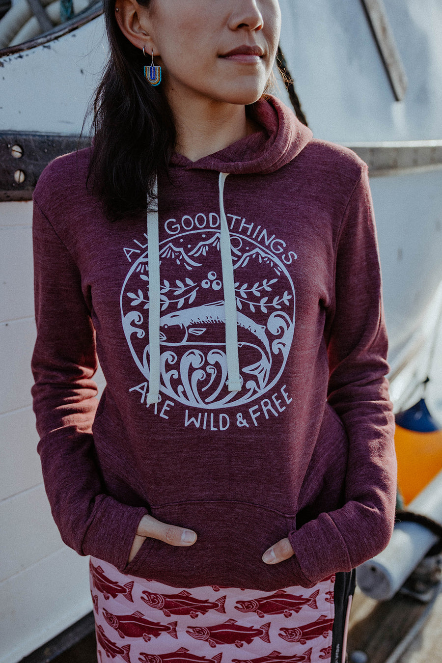 Wild & Free Pullover Hoodie - Berry