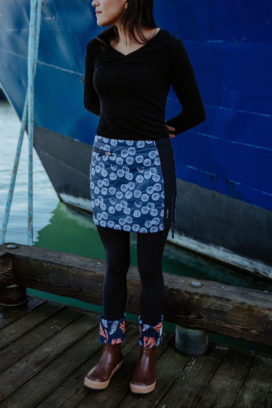 SKHOOP x Salmon Sisters - Limpet Kari Skirt (Navy)