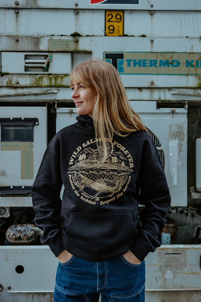 Wild Salmon Forever Hoodie - Black – Salmon Sisters