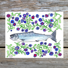 Natasha Zahn - Salmon Blues Greeting Card