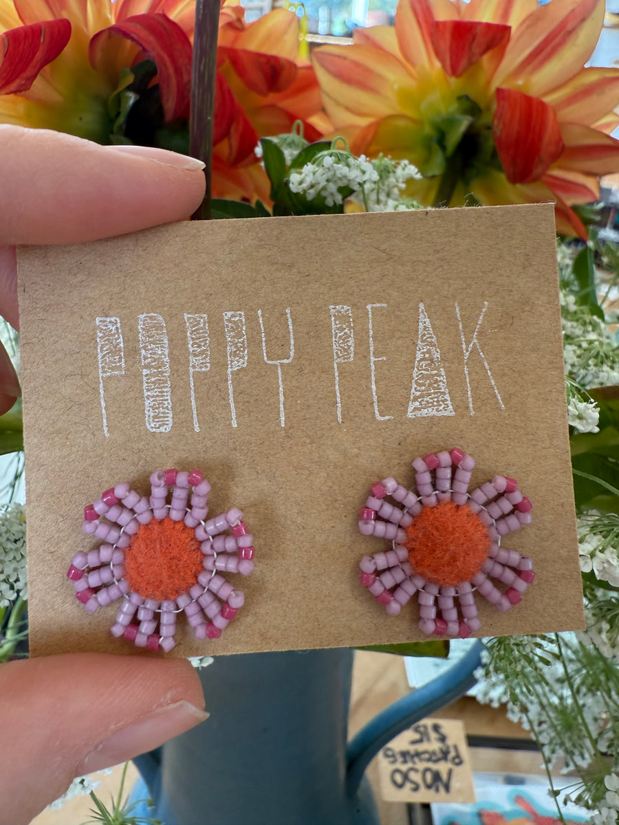 Poppy Peak - Flower Stud Earrings