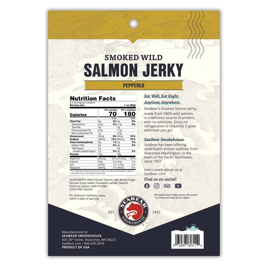 SeaBear Smoked - King Salmon Jerky Peppered