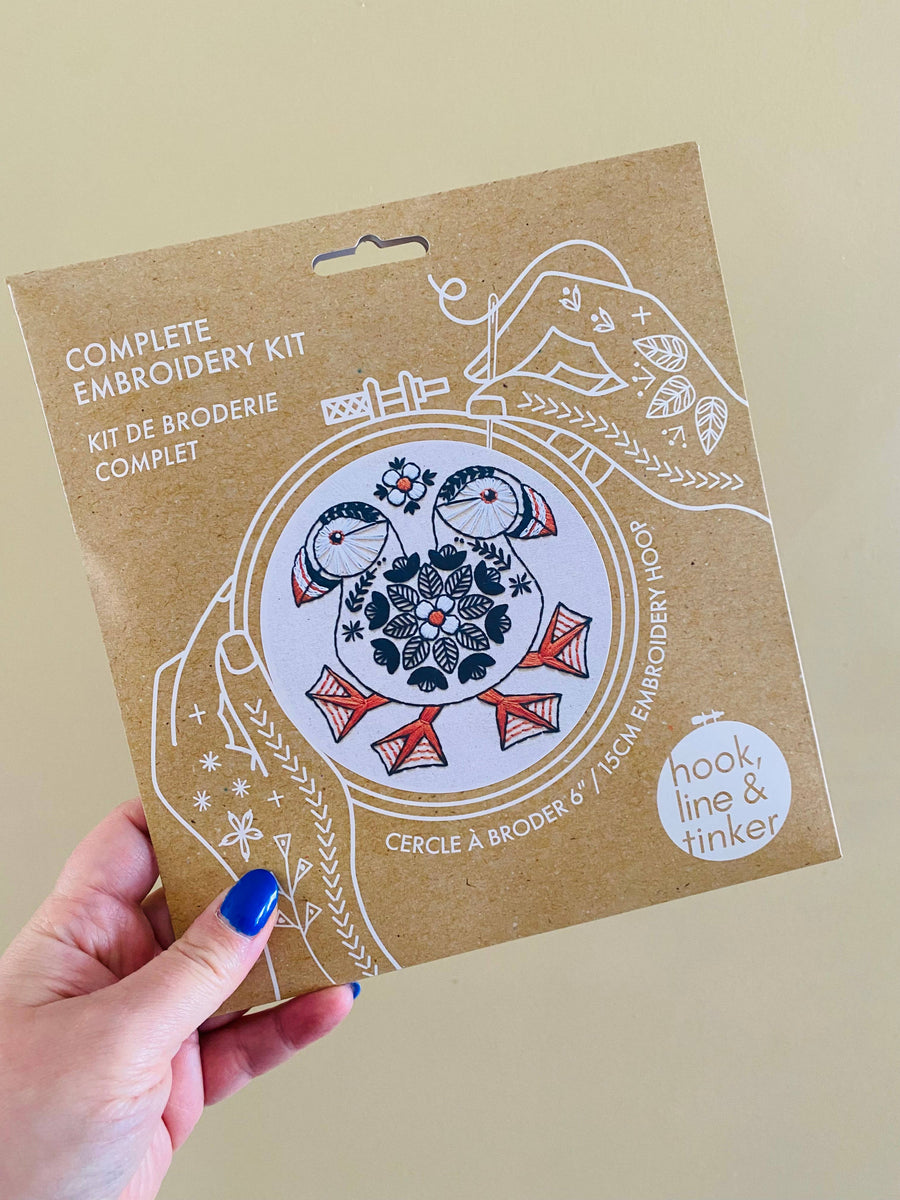 Hook Line & Tinker - Puffin Complete Embroidery Kit