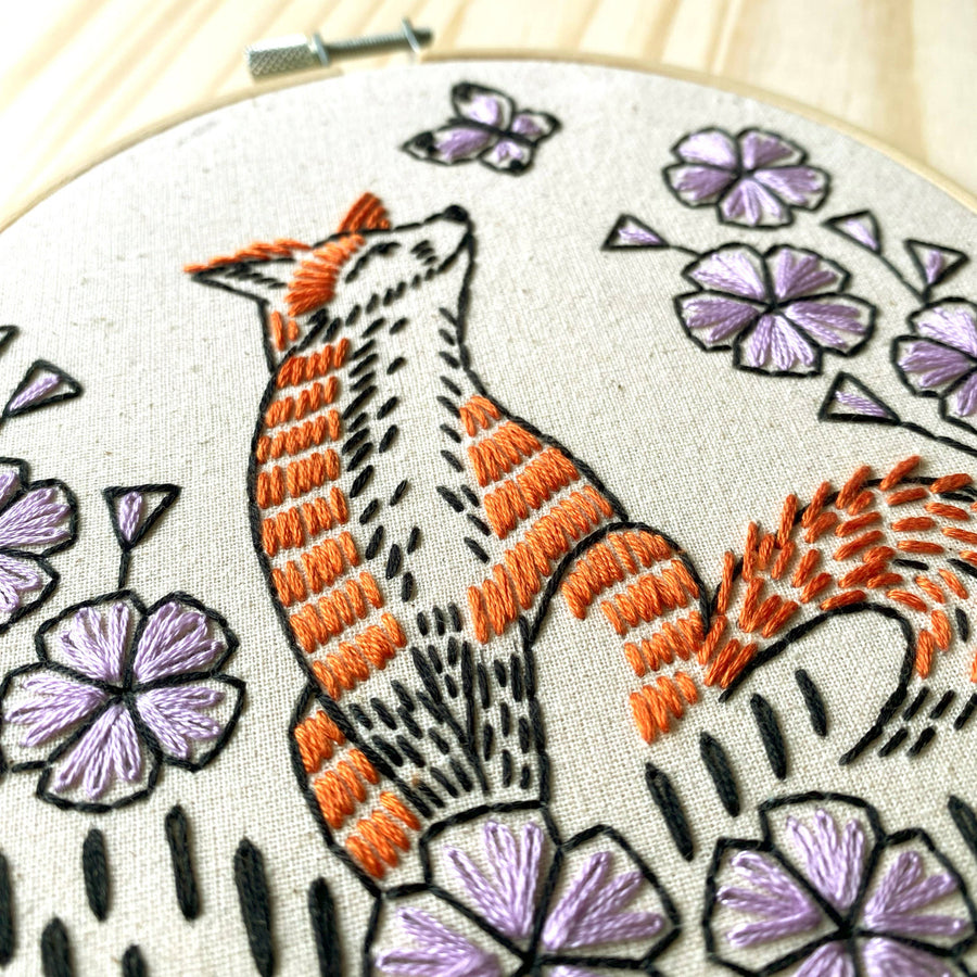 Hook Line & Tinker - Fox in Phlox Embroidery Kit