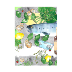 Natasha Zahn - Smoked Salmon Dip Recipe Greeting Card