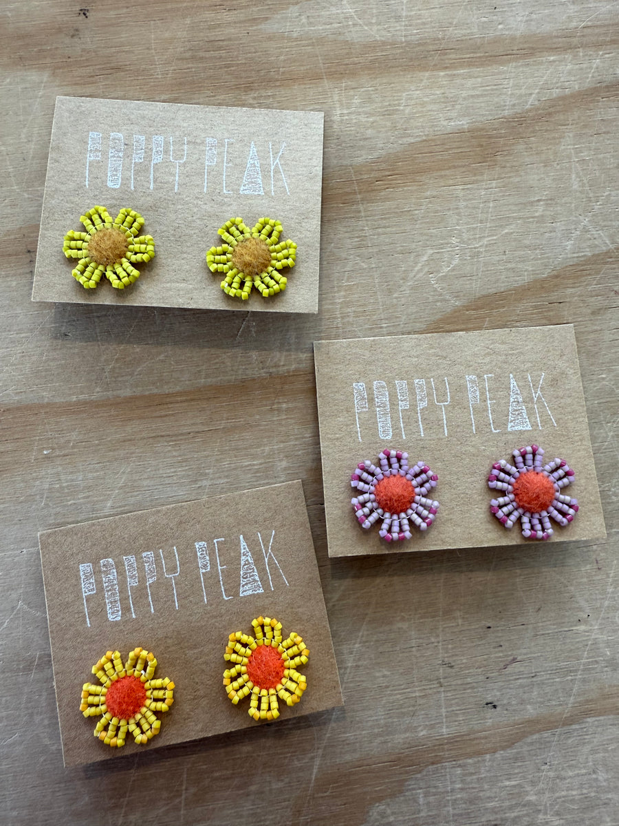 Poppy Peak - Flower Stud Earrings