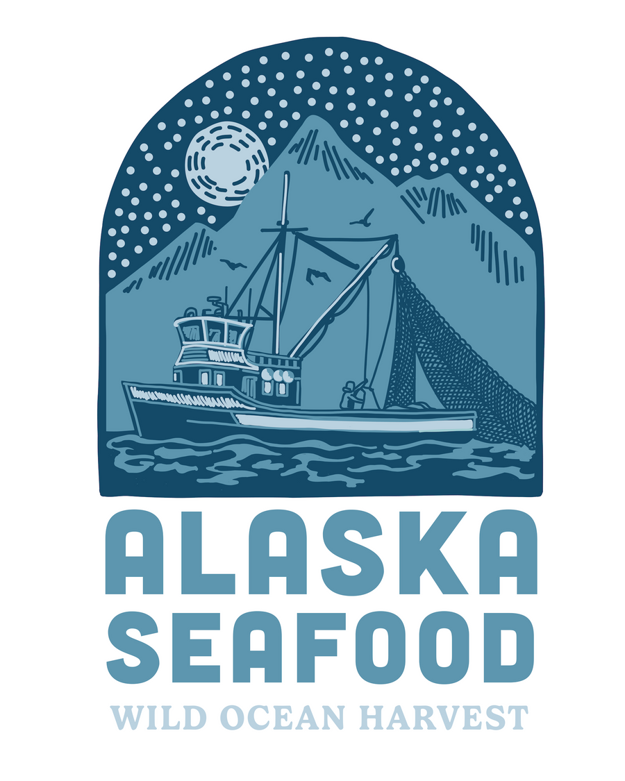 (Pre-order) Men's Alaska Seafood Zip Hoodie - Dark Navy