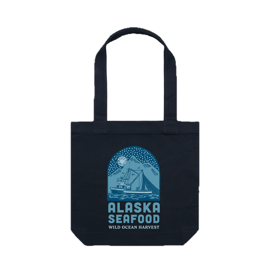 Salmon Sisters Alaska Seafood Tote Bag