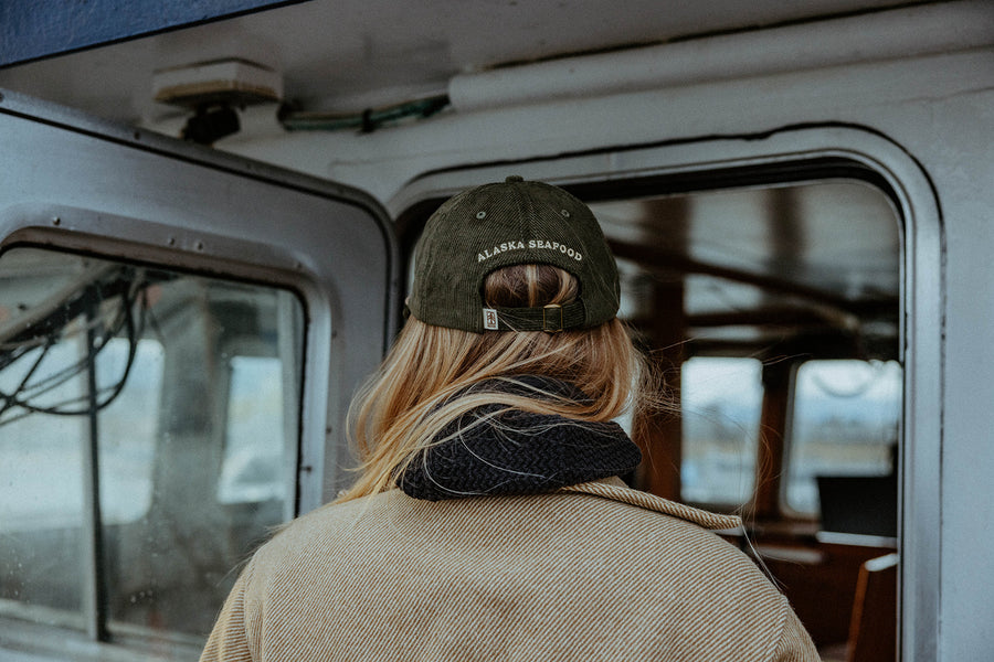 Corduroy Fishing Bibs Cap - Green