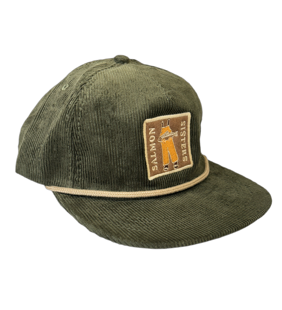 Corduroy Fishing Bibs Cap - Green