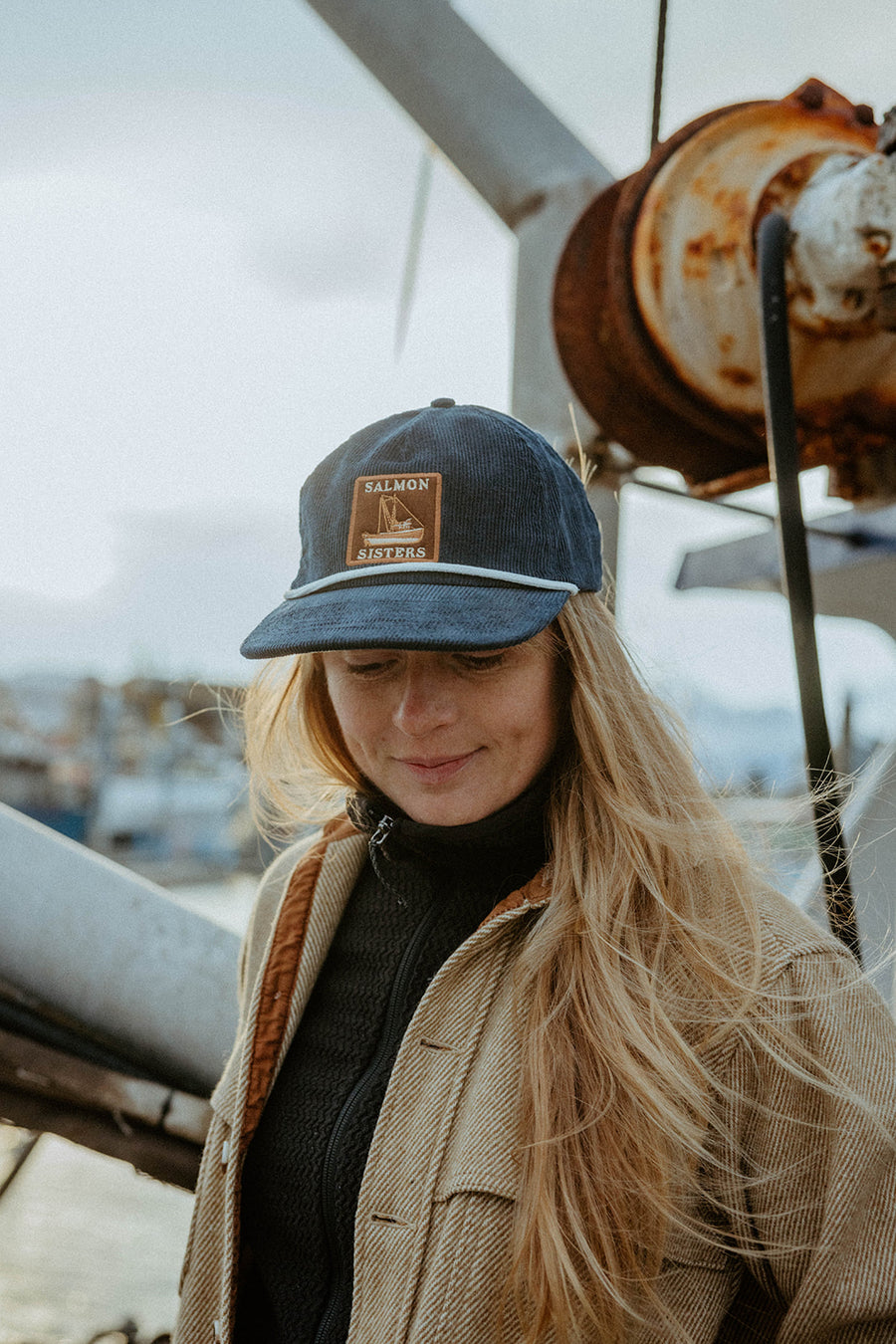 Corduroy Boat Cap - Blue