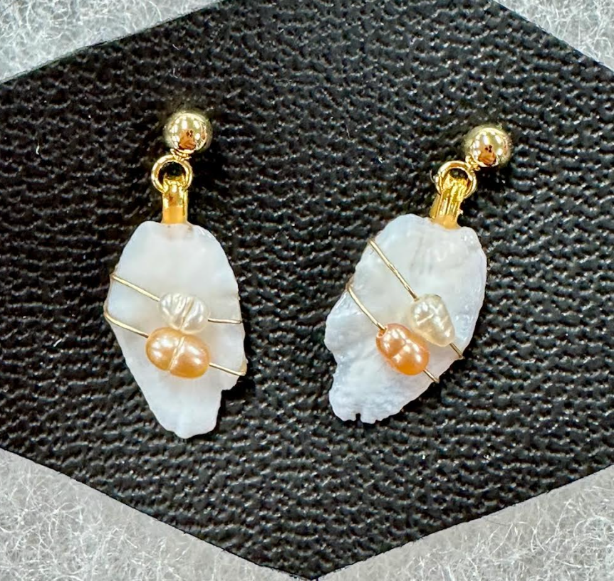 Salmon Seas Otolith Earrings