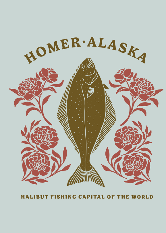 Homer Halibut Greeting Card