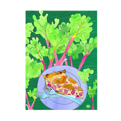 Natasha Zahn - Rhubarb Pie Recipe Greeting Card