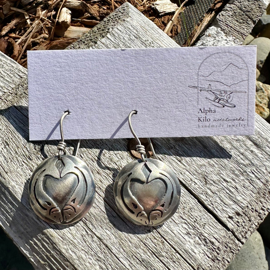 Alpha Kilo Metalworks - Salmon Love Earrings