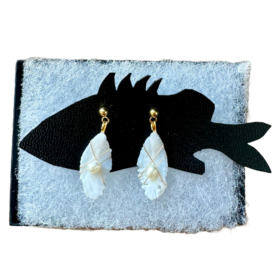 Salmon Seas Otolith Earrings