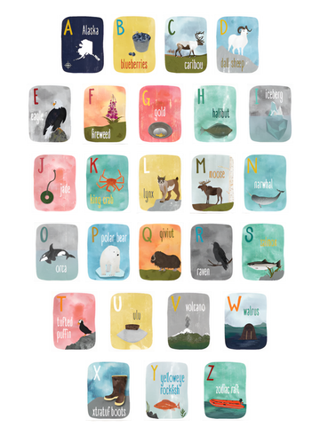 A to Z Alaska Alphabet Cards