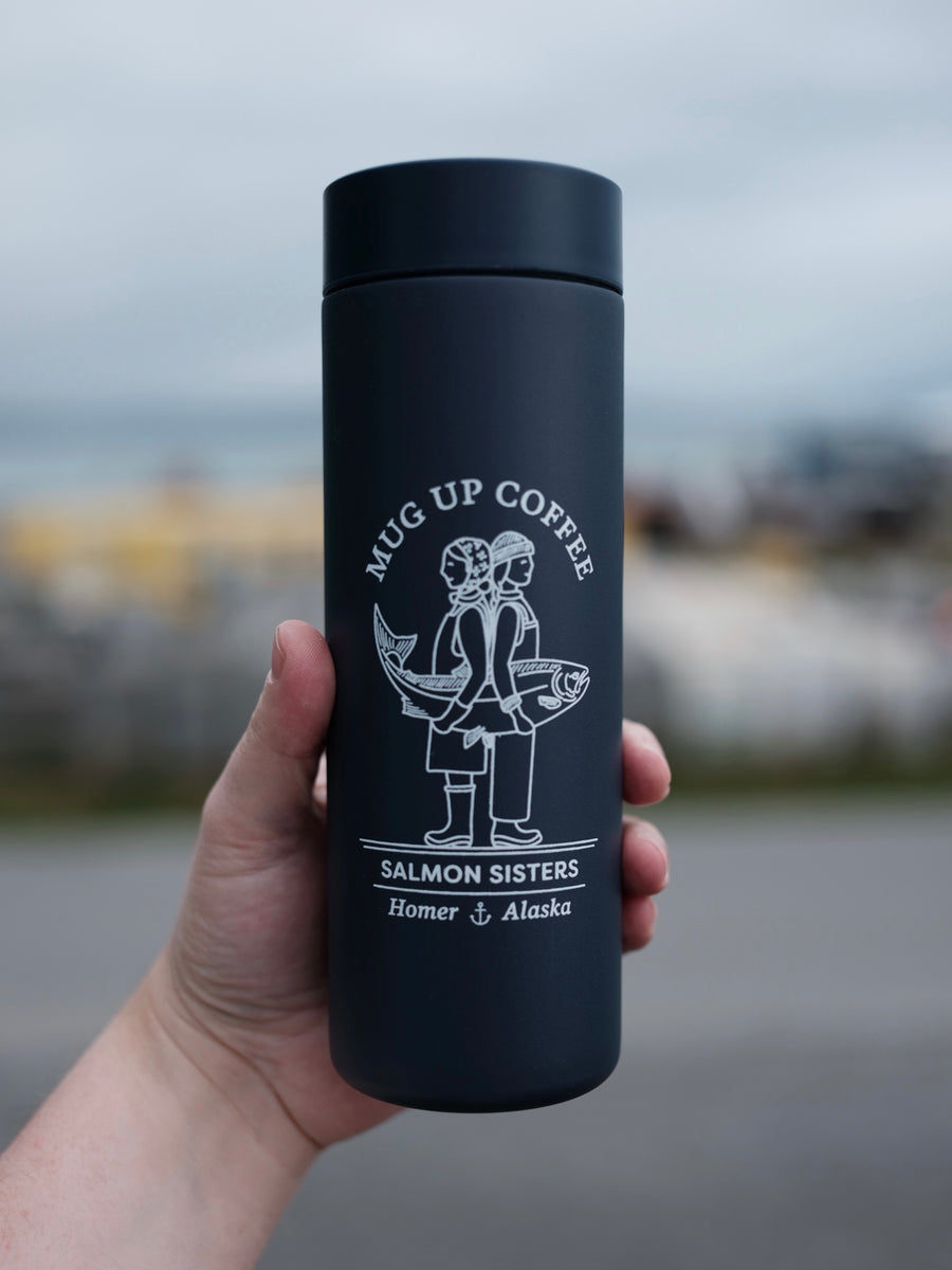 Mug Up Coffee Shop Travel Tumbler - 16 oz - Navy