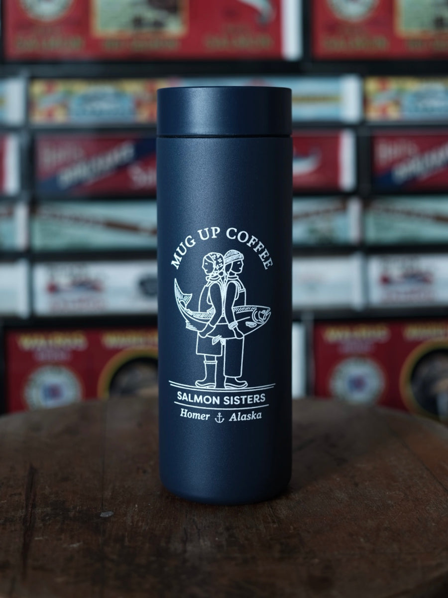 Mug Up Coffee Shop Travel Tumbler - 16 oz - Navy