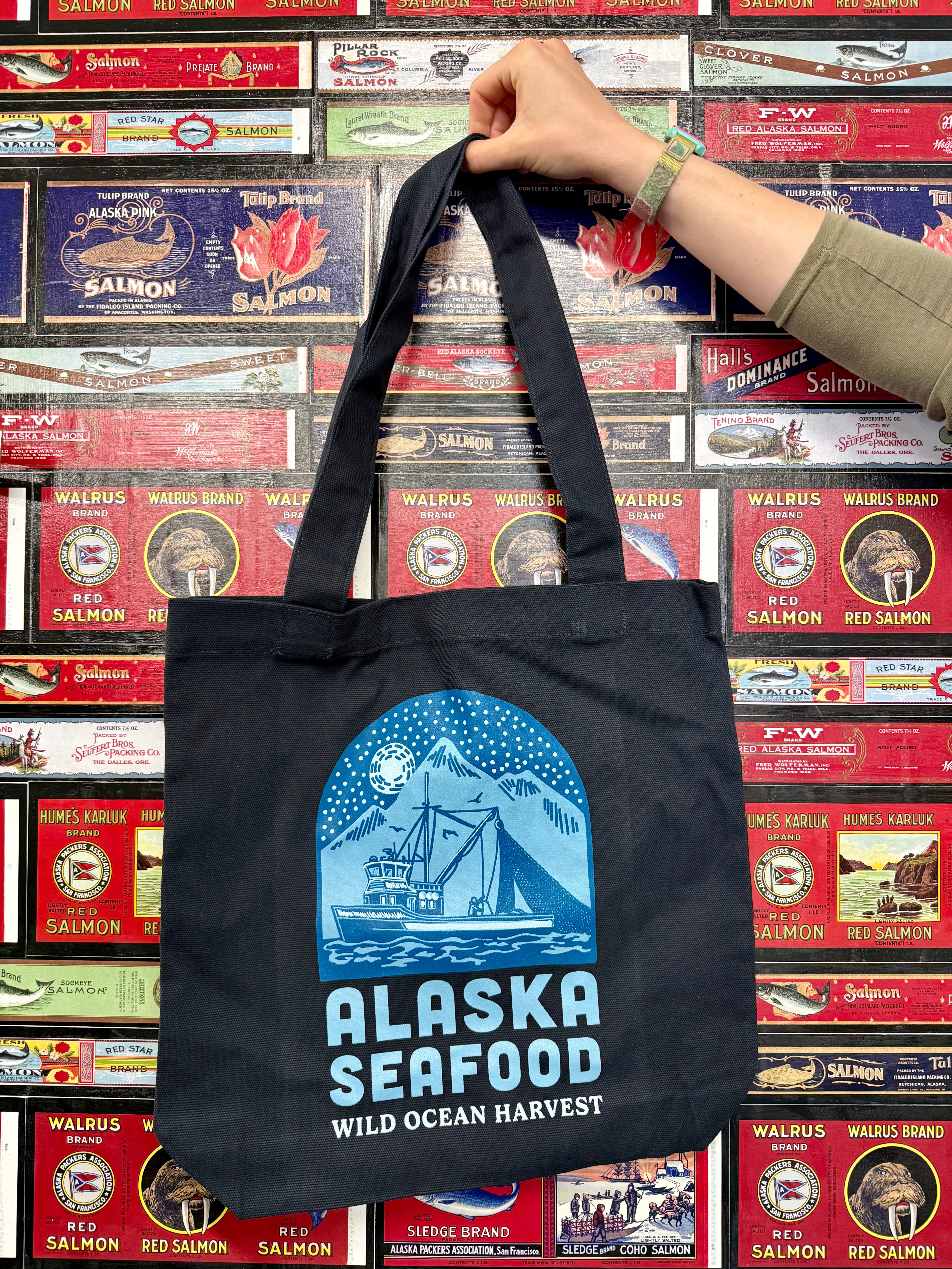 Alaska Seafood Tote Bag – Salmon Sisters