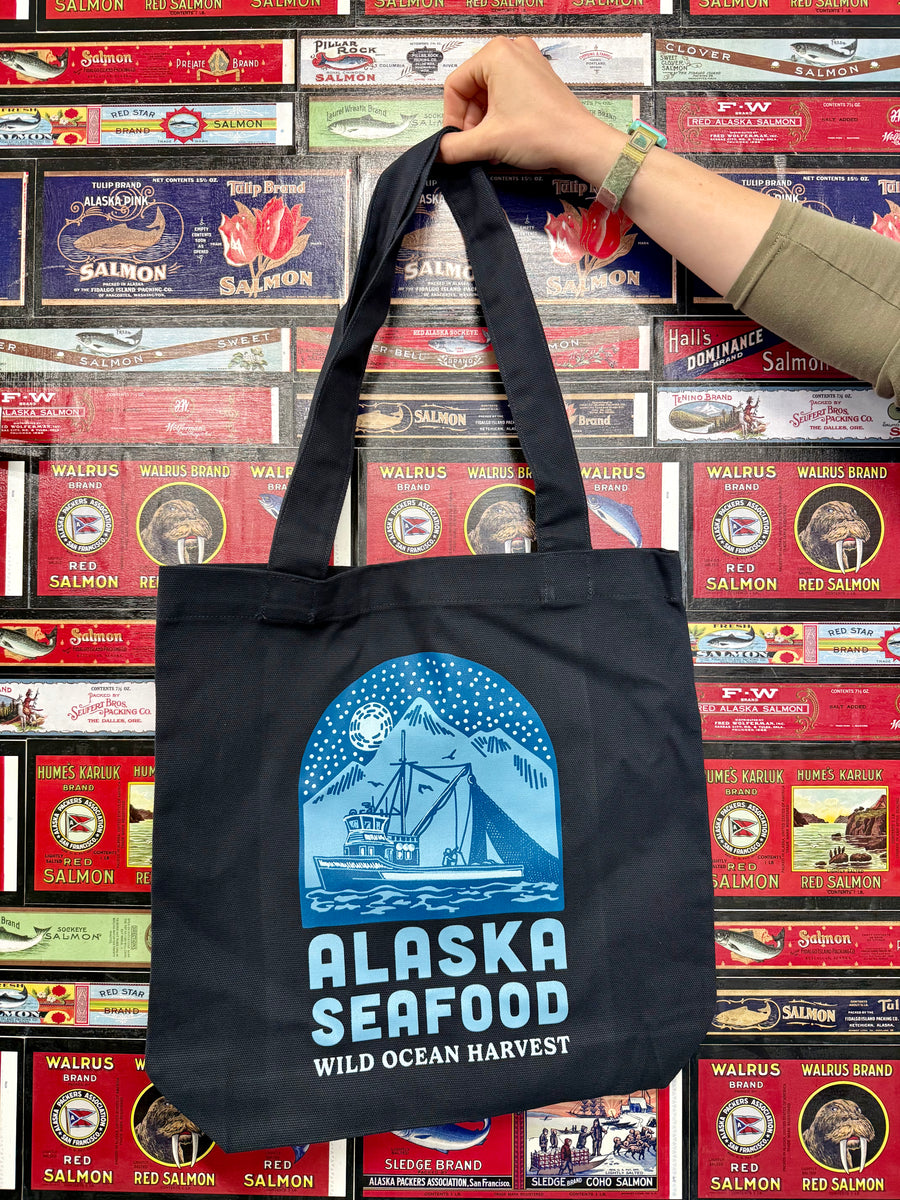 Salmon Sisters Alaska Seafood Tote Bag