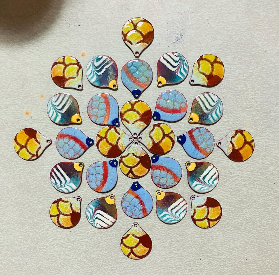 Rosie Finn - Yellow Scales Buoy Earrings