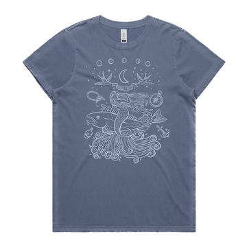 Hold Fast Mermaid Tee - Periwinkle