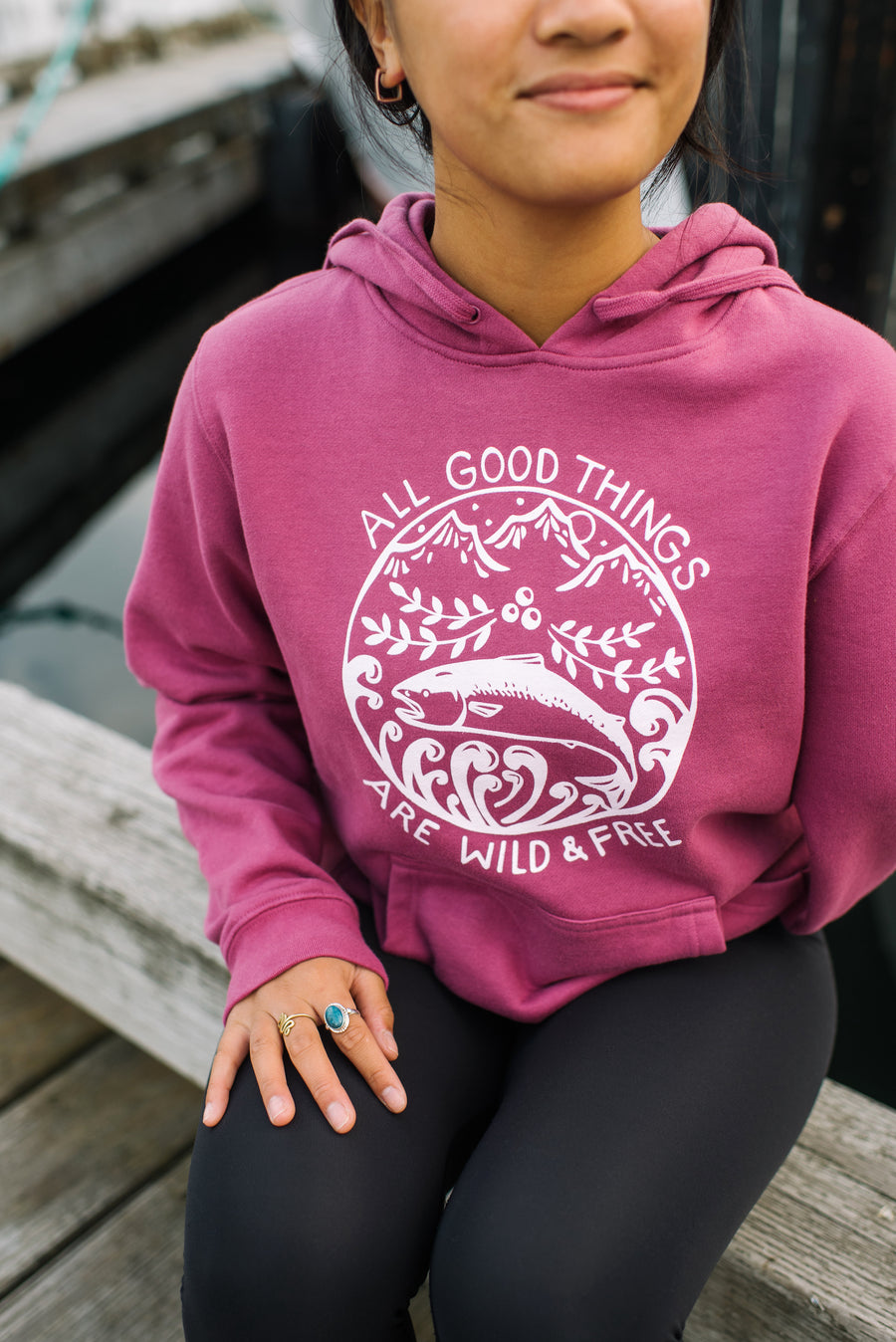 Wild & Free Pullover Hoodie - Berry