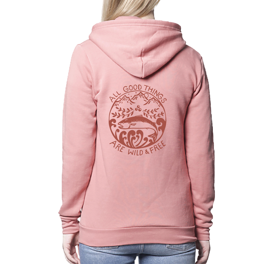 Wild & Free Zip Hoodie - Desert Rose