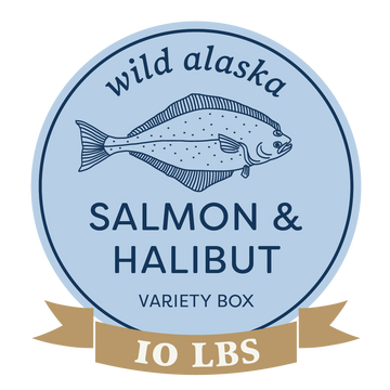 Wild Alaska Sockeye Salmon & Halibut Portion Box: 10 LB