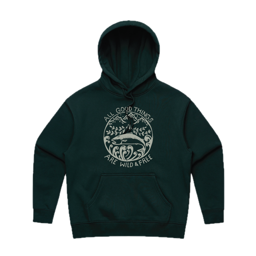 Wild & Free Pullover Hoodie - Evergreen